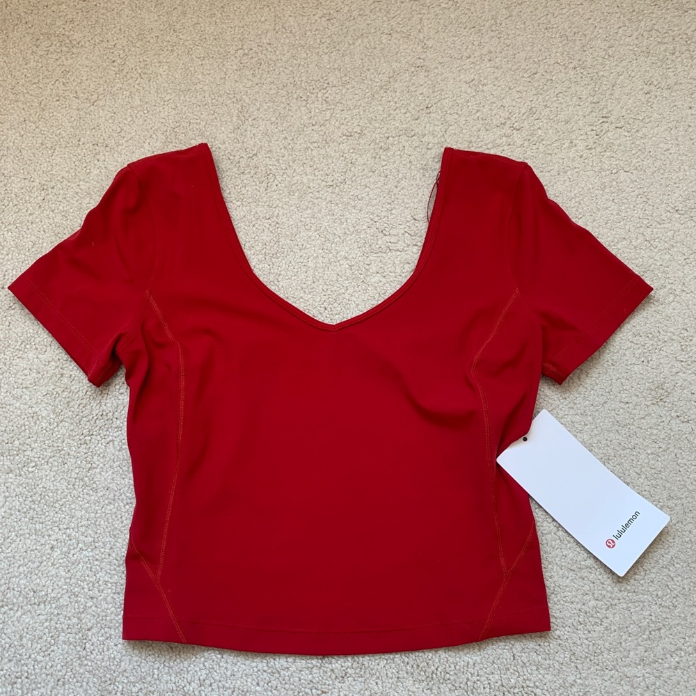 NWT red lululemon align tee
